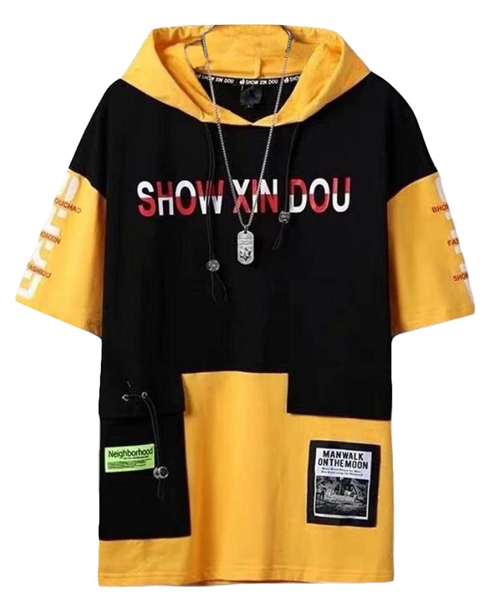 メンズ 半袖 夏服 tシャツ フード付き 大きいサイズ カジュアル おしゃれ プルオーバー 薄手 ゆったり ..