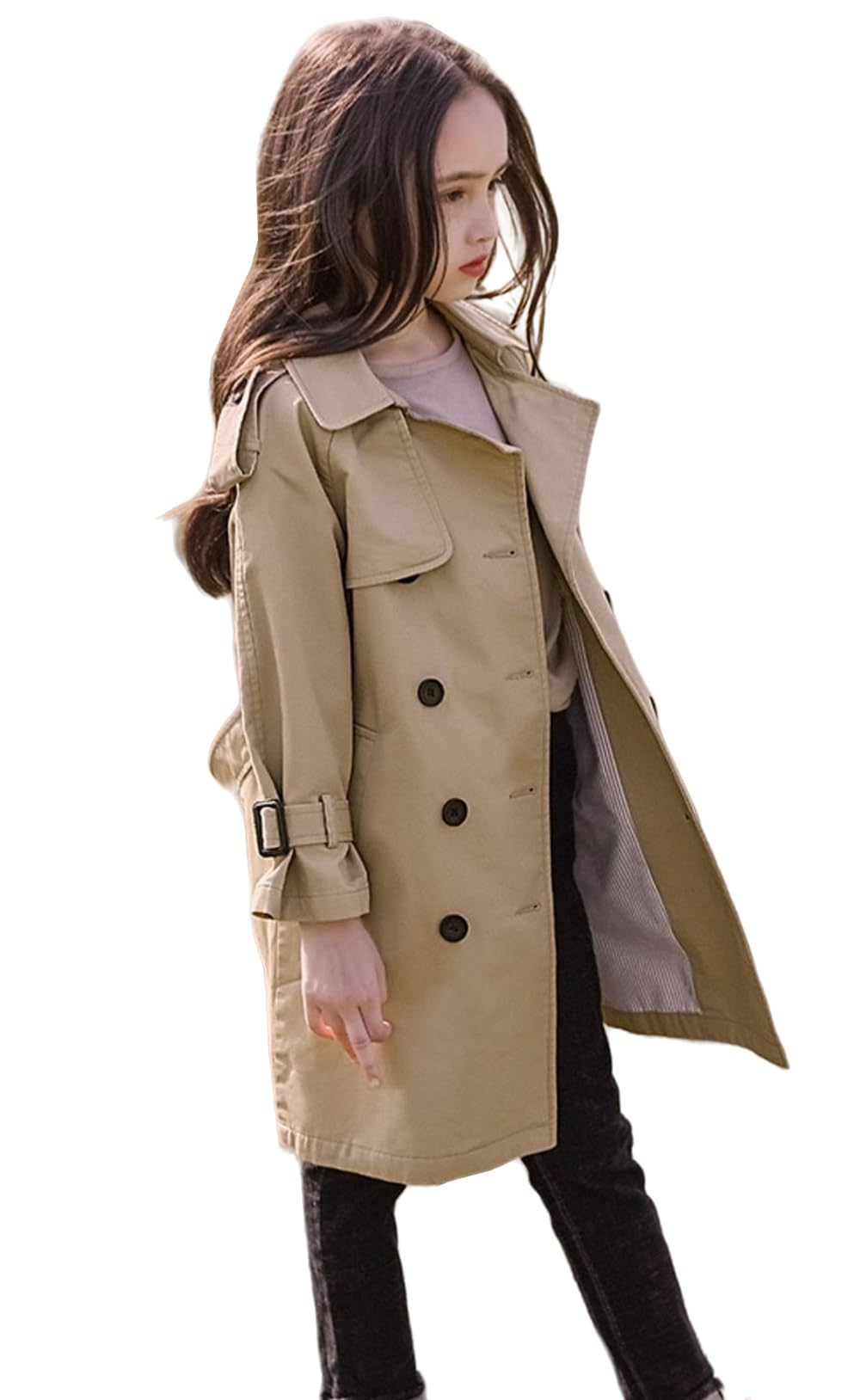 女の子 ウインドブレーカー 春アウター ジュニア ファッション アウター 長袖 ス 幼稚園 通学 ロングコート ウインドブレーカー お出かけ 防風 防寒 カジュ...