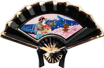 新彫金NEW CHOKIN ART 扇面絵柄皿(小)