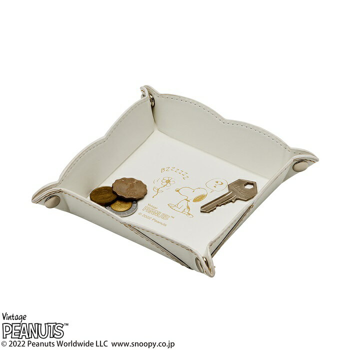 スヌーピー　フラワートレー　ホワイト（新製品）