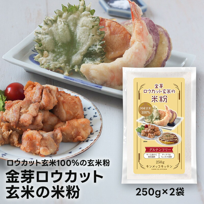 金芽ロウカット玄米の米粉 250g×2袋 【送料無料※メール便】 グルテンフリー 無添加米粉 無添加玄米粉 小麦粉不使用