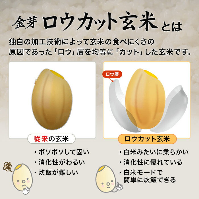 金芽ロウカット玄米 4kg(2kg ×2袋)【 令和6年産 】メーカー公式オンラインショップ 無洗米 工場直送 糖質 カロリーオフ 無洗米玄米 白米モードで炊飯できる 玄米 送料無料