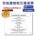 【クーポンあり!】令和7年4月1日改正版 宅地建物取引業者票 W450×H350×t5mm 【内容印刷込】透明アクリル 各種業者不動産看板 標識 短納期 建設工...