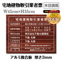 【クーポンあり!】令和7年4月1日改正版 宅地建物取引業者票 登録票【木目調+白文字】W45cm×H35cm 標識 許可 表示看板 工事看板 zd-17