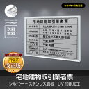 【クーポンあり!】令和7年4月1日改正版!宅地建物取引業者票 W52×H37cm おしゃれ 額縁 送料無料 ステンレス看板 【内容印刷込】表示板 登録票 プレー...