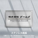 【クーポンあり!】ステンレス表札 W500mm×H300mm 切り文字 カッティングシート おしゃれ オフィス アパート名 店舗 mb-30