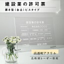 【クーポンあり!】建設業の許可票 看板 W450×H350×t5mm 彫刻 自立タイプ アクリル 文字入れ無料 不動産看板 国家 法令看板 js-20