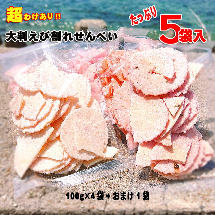 大判 割れせん 5袋セット100g×5袋 老舗 えびせんべい せんべい えびせん 煎餅 おせんべい われせん 訳あり わけあり 1000円 ポッキリ ぽっきり 福袋 贈り物　お取り寄せ お試し 和菓子 お菓子 スイーツ ギフト 保存食 日持ち　食品 お返し お彼岸 敬老の日 敬老 秋彼岸