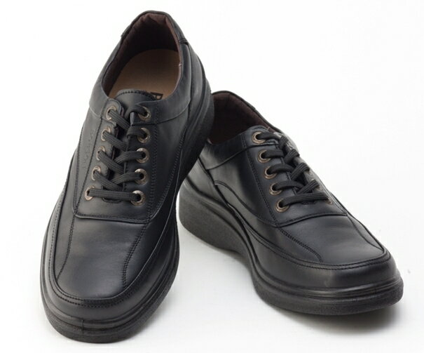 ボブソン 靴 本革 レザー カジュアルシューズ ウォーキング スニーカー 軽量 3E メンズ 紳士 BOBSON 5203 ブラック