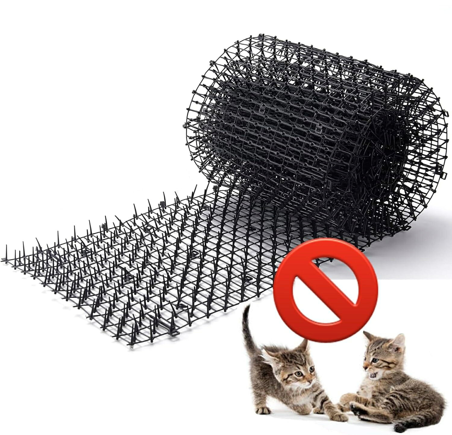ここダメシート 猫よけマット 猫対策 鋭いスパイク付き 防猫マット プラスチック製 ブラック 庭園 ベラ..