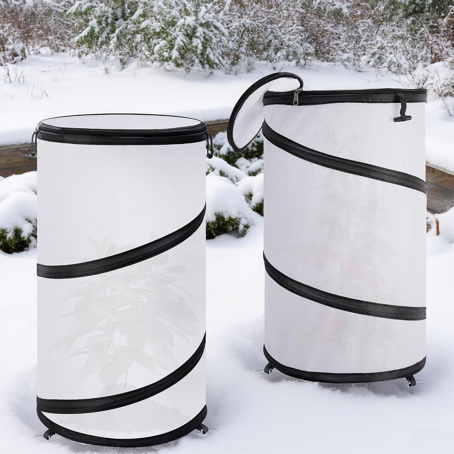 2枚セット 冬季ガーデン植物防寒カバー 霜よけフロストテント 園芸苗木保温カバー 折りたたみ式プラン..