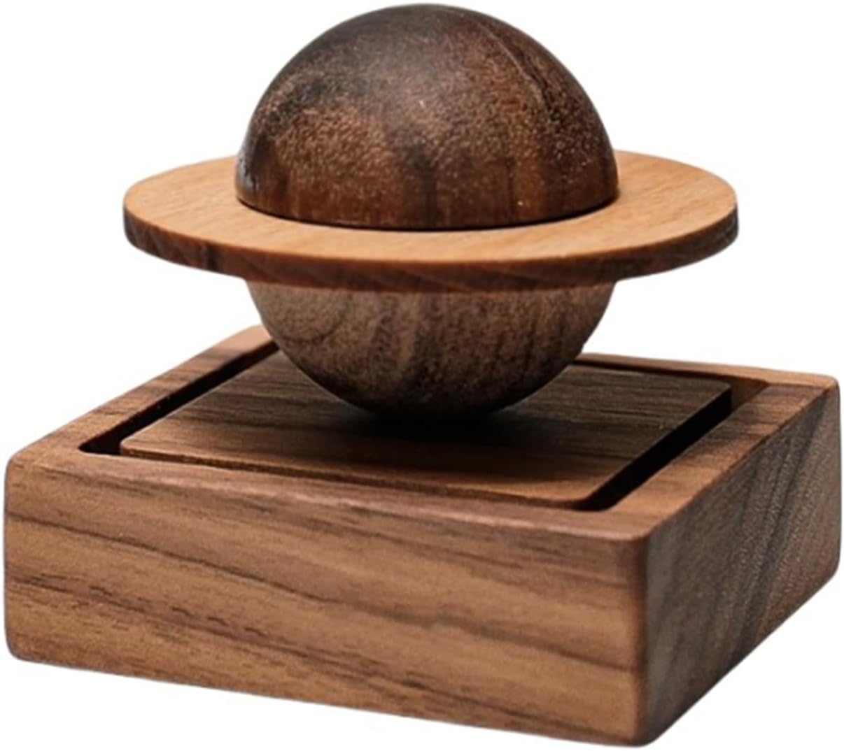 【天然黒胡桃木製】アロマディフューザー 小惑星デザイン 車載用 室内用 ハンドメイド 木製芳香器 天然素材 おしゃれインテリア 癒しグッズ ギフトにも最適