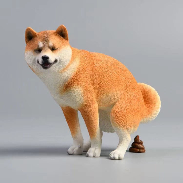 乐天商城 - 【爆笑インテリア】うんちポーズ柴犬フィギュア ブラック柴モデル おもしろ犬置物 かわいい動物オブジェ ユニークデザイン ルーム＆車載飾り