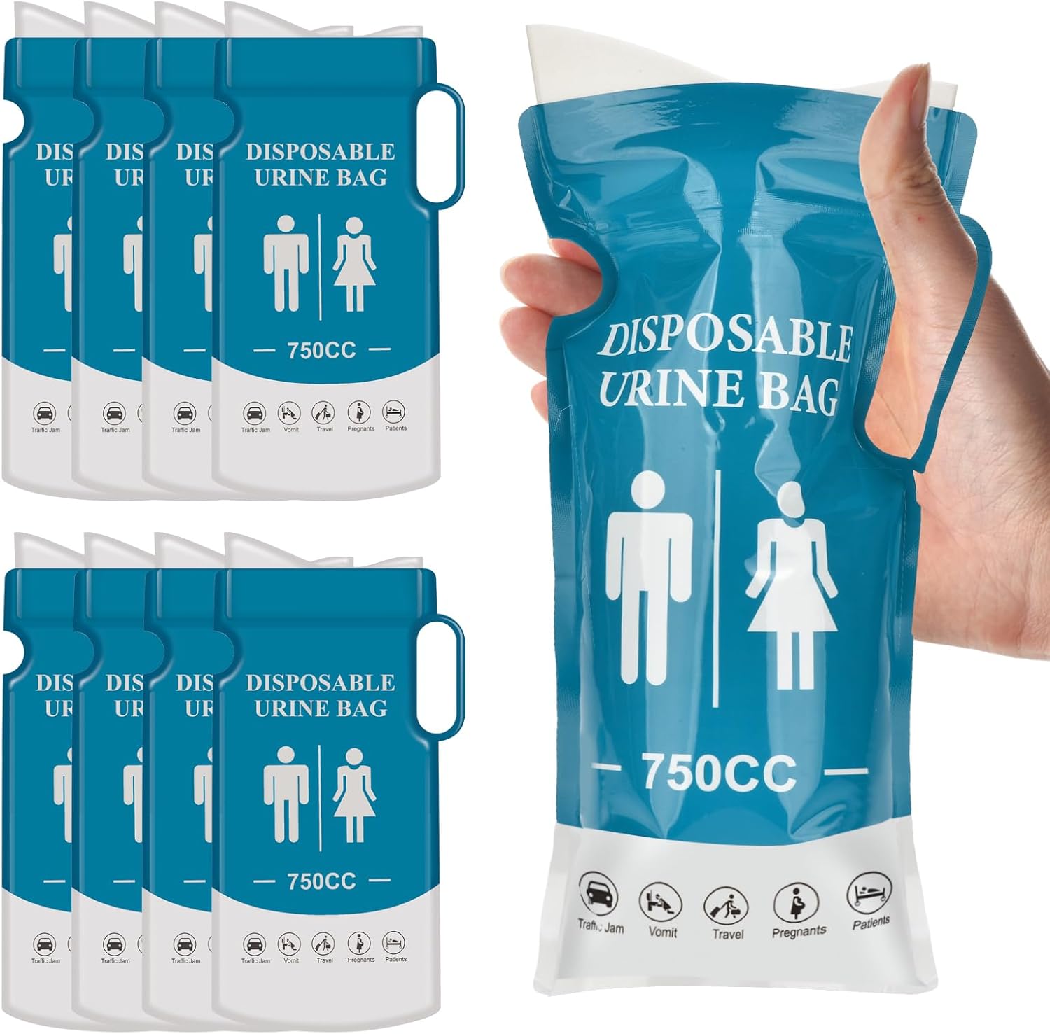 携帯トイレ 地震 簡易トイレ 災害用 男女兼用 750cc 非常用 防災 災害 船酔い 高速 車酔い 嘔吐 旅行 長距離ドライブ エチケット袋 車載 携帯式 緊急トイレ 尿袋 男女兼用 子供用 旅行 防災 キャンプ ドライブ 渋滞 介護 小便袋 使い捨て 吸水ポリマー 防臭 防漏(3.0)