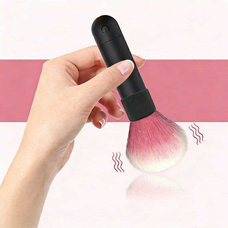 電動メイクブラシ USB充電式 ミニ振動フェイスブラシ 10段階振動調整 ファンデーションブラシ 密着仕上げ 均一メイク 時短ベースメイク 肌あたりやさしい コンパクト設計 持ち運び便利 自宅用 外出用 デイリーケア