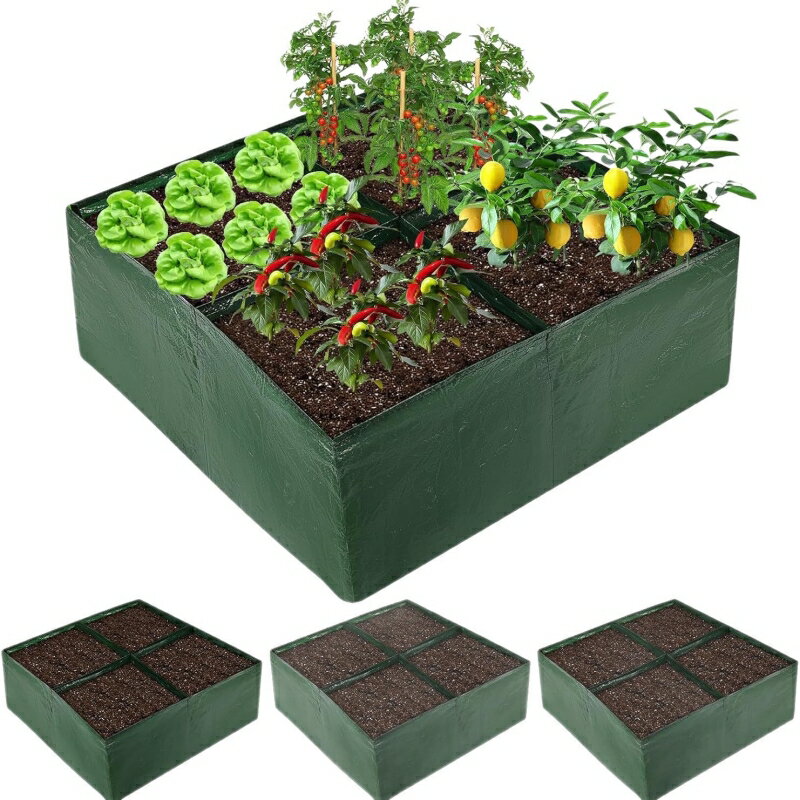 2個セット 栽培用 グリッド柄 PE素材 プランティングバッグ 大容量 植物栽培袋 野菜 花卉 用途 ...