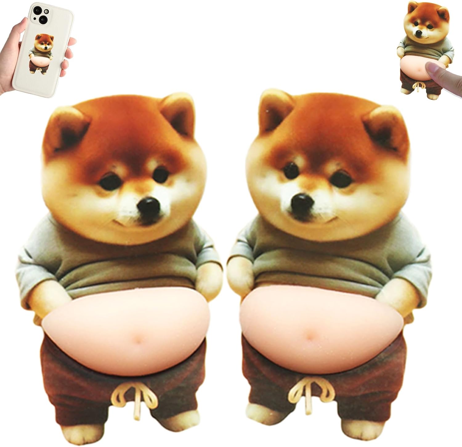 乐天商城 - 【2枚セット】デブ犬 ぷにぷにシール 3D柔らかいお腹 ぷくぷくシール 柴犬ステッカー 3Dソフト腹付 携帯電話飾り用 手帳用 日記帳用 手芸用品 ストレス解消おもちゃ 柴犬デザイン クッションステッカー ぷっくりお腹 癒しグッズ 自動車アクセサリー 冷蔵庫マグネット