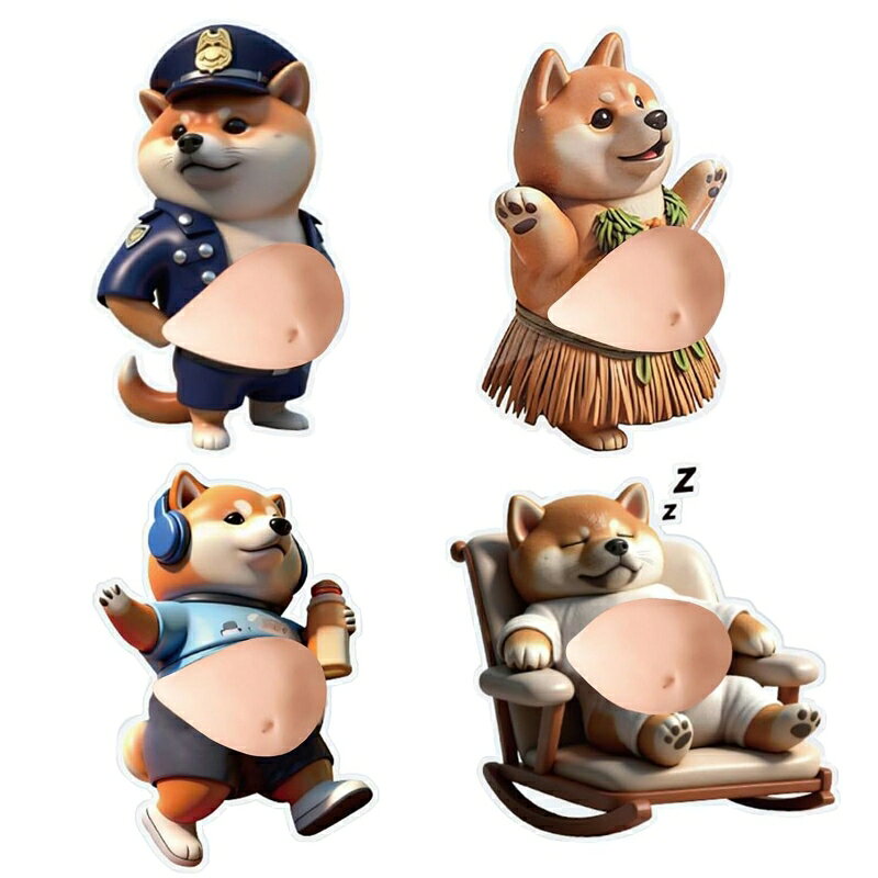 デブ犬 ぷにぷにシール 3D柔らかいお腹 ぷくぷくシール 柴犬ステッカー 3Dソフト腹付 携帯電話飾り用 手帳用 日記帳用 手芸用品 ストレス解消おもちゃ 柴犬デザイン クッションステッカー ぷっくりお腹 癒しグッズ 自動車アクセサリー 冷蔵庫マグネット