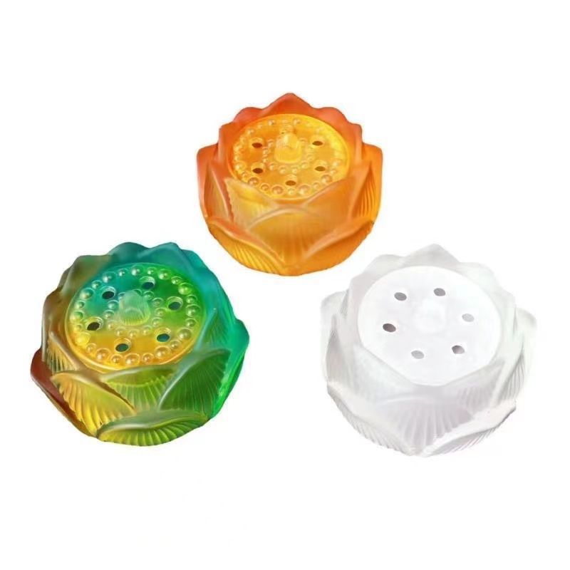 香炉 お香立て 室内用ロータスデザイン お香たて 陶器 線香立て おしゃれ 装飾 難燃綿と香立てつき バ..