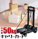 【送料無料】耐荷重50kg ブラックキャリーカート ハンドキャリー 台車 ブラック台車 折りたたみ 軽量 コンパクト フラット台車 ホームキャリー 折りたたみ式...