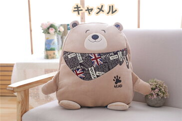 【送料無料】クマぬいぐるみ くま柄ひざ掛け 実用性装飾性 特大熊のぬいぐるみ38*45cm