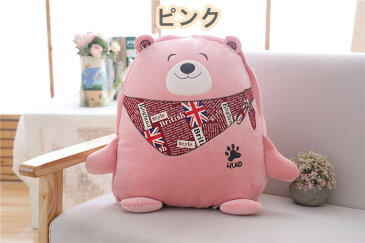 【送料無料】クマぬいぐるみ くま柄ひざ掛け 実用性装飾性 特大熊のぬいぐるみ38*45cm
