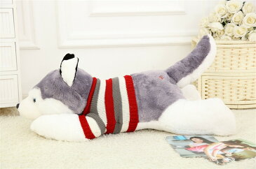 ハスキー 抱き枕 犬　ぬいぐるみ 特大 husky Toys 55センチ