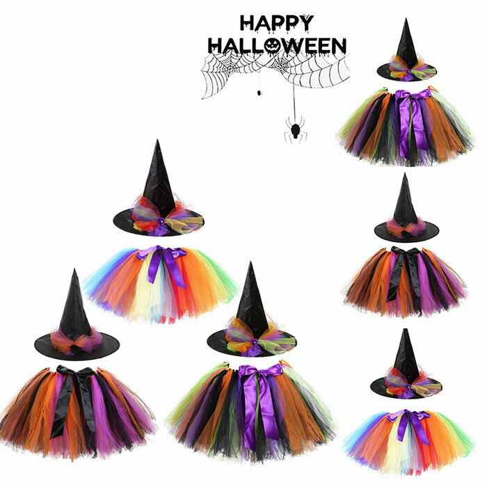 ハロウィン 衣装 子供 魔女 悪魔 チュチュスカート コスプレ ハロウィン仮装 女の...