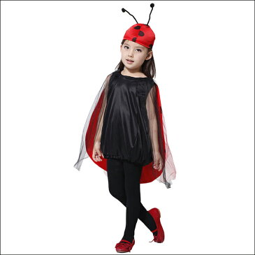 ハロウィン 衣装 子供 テントウムシ コスプレ 妖精 蝶 翼 女の子 デビル お化け ワンピース ハロウィン衣装 てんとう虫 ナナホシテントウ コスチューム