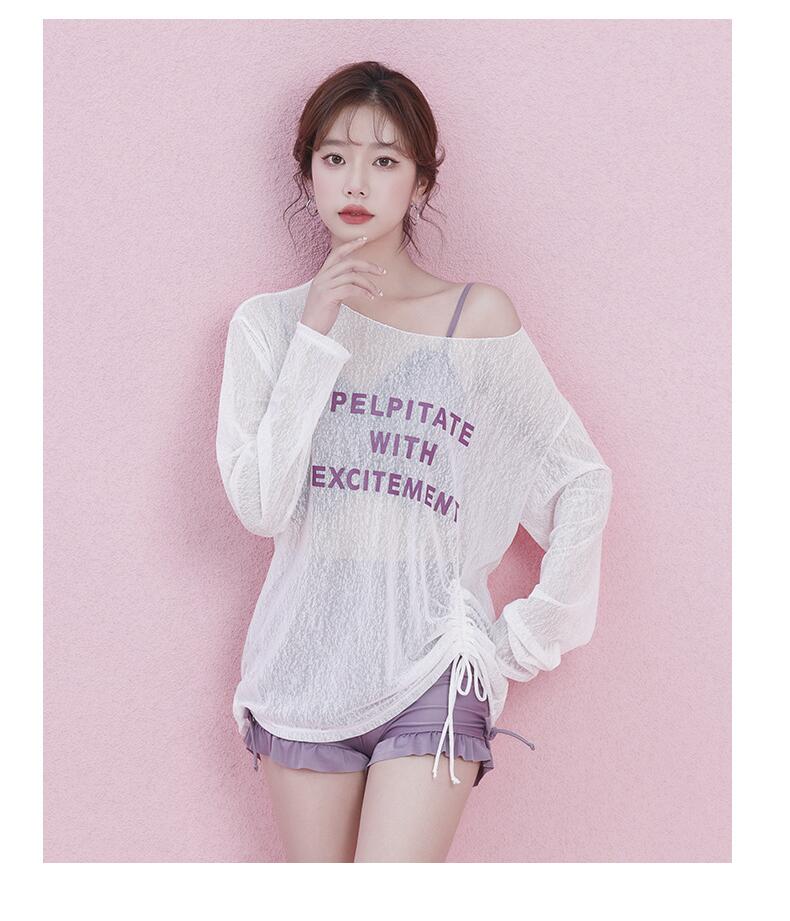 タンキニ レディース 水着 女の子 ビキニ 3点 セット 体型カバー ラッシュガード 大きいサイズ ポッチャリ スポーティ 中学生 おしゃれ フレア ショーツパンツ Tシャツ 無地 パッド付 UV 送料無料 M-2XL