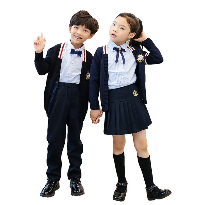 セーラー服 5点セット 「コート+シャツ+ズボン/スカート+蝶結び+ワッペン」春秋服 男の子 女の子 フォーマル スーツ 卒業式 入学式 小学生 スーツ 学生服...