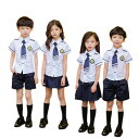 入学式スーツ 子供 セーラー服 半袖 キッズ 卒業式 3点セット/女子学生制服/上下セット フォーマル/スクールシャツ キッズ ジュニア/中学校制服/女子校生ミ...