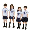 入学式スーツ 子供 セーラー服　半袖 キッズ 卒業式　3点セット/女子学生制服/上下セット フォーマル/スクールシャツ キッズ　ジュニア/中学校制服/女子校生ミニスカ/子どもダンス/演出服/半袖　学生服 上下 男の子 女の子 夏/100cm-160cm