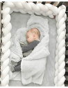 寝返り防止クッション ベッドガード ノットクッション ベビー ベッドガード クッション ベッドサイド サイドガード ベッドバンパー 赤ちゃん 結び目 部屋飾り 出産祝い プレゼント 北欧 300cm 3M 4本編み 癒しアイテム 2
