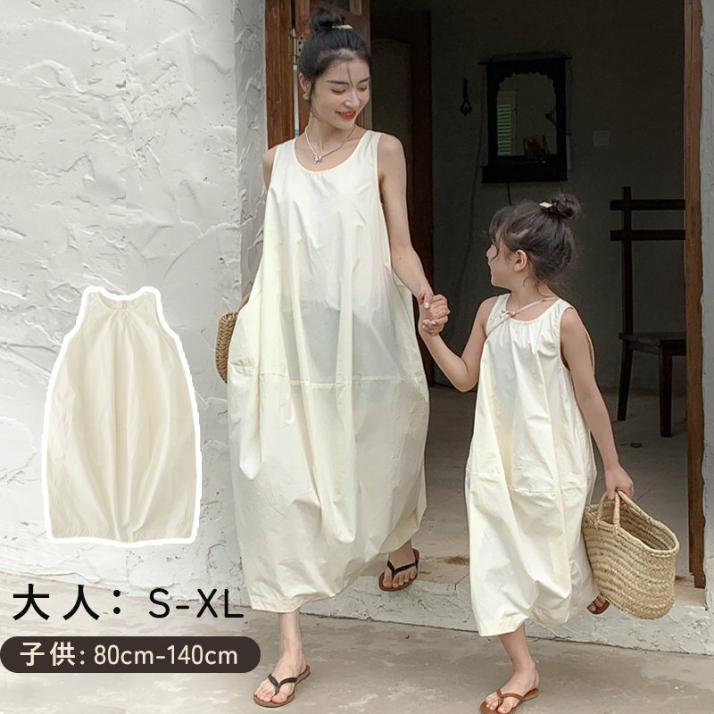 親子カップル 韓国子供服 ママ 娘 マキシワンピース 親子ペア　 ワンピース 親子お揃い 女の子/ママ 姉..