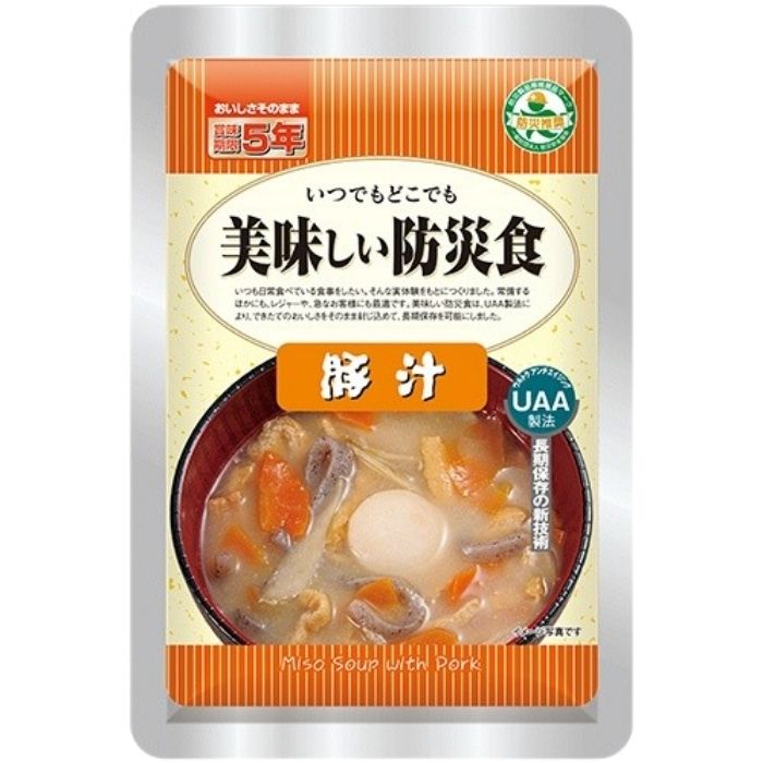 アルファフーズ UAA食品 豚汁 180g 美味しい防災食 非常食 介護食 惣菜 パウチ袋 防災食 レトルト 保存食 備蓄食料 防災グッズ