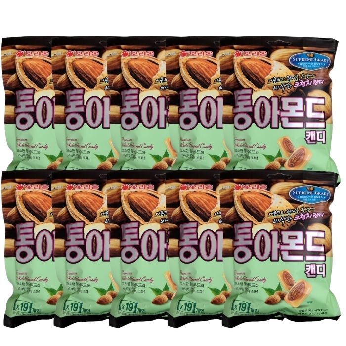 【10袋セット】オリオン アーモンドキャンディー 90g お菓子 キャンディー おやつ お土産 アーモンド 飴 おかし 個包装 おしゃれ おみやげ 韓国お菓子 輸入菓子のサムネイル