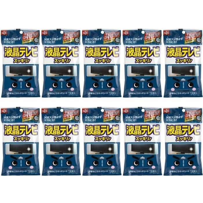 【10個セット】レック 激落ちウェットシート 液晶テレビ用 15枚 SS-134 激落ちくん テレビ パソコン デジタルカメラ カメラ 携帯 携帯電話 スマホ iPhone PC タブレット