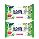 【2個セット】ライフ堂 リファイン ノンアルコール除菌 大判ウェットティッシュ 20枚 無香料 除菌シート 携帯用 持ち歩き おすすめ お手拭き 手拭き 汗拭き テーブル拭き
