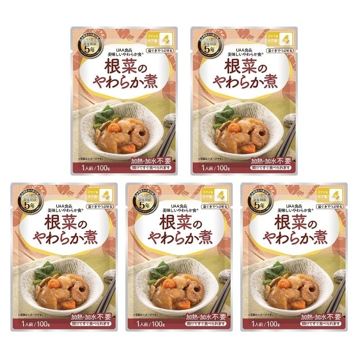【5個セット】アルファフーズ UAA食品 根菜のやわらか煮 100g 美味しいやわらか食 非常食 介護食 惣菜 ..