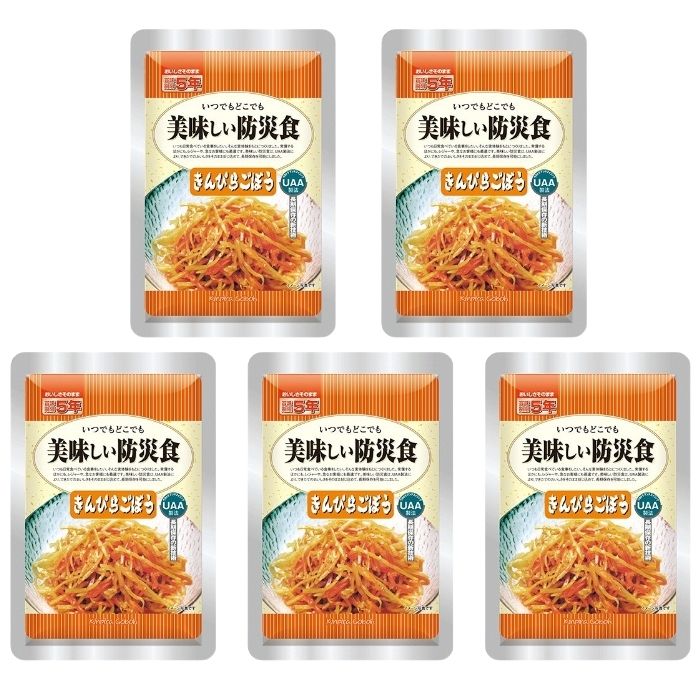 【5個セット】アルファフーズ UAA食品 きんぴらごぼう 75g 美味しい防災食 非常食 介護食 惣菜 パウチ袋 防災食 レトルト 保存食 備蓄食料 防災グッズのサムネイル