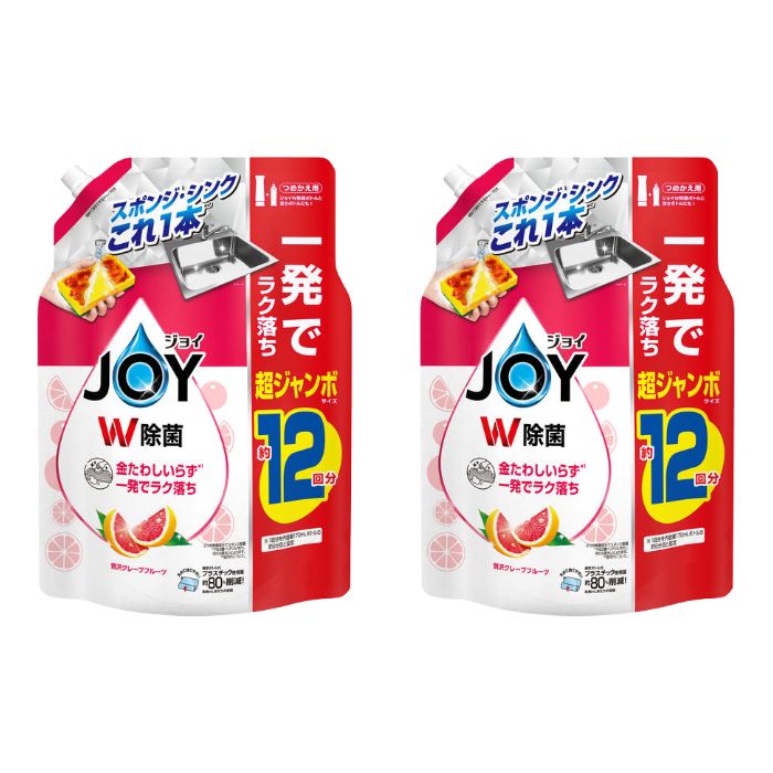 【2個セット】ジョイコンパクト グレープフルーツ 詰め替え 超ジャンボ1550ml 約12回分 食器用洗剤 大容量 キッチン用品