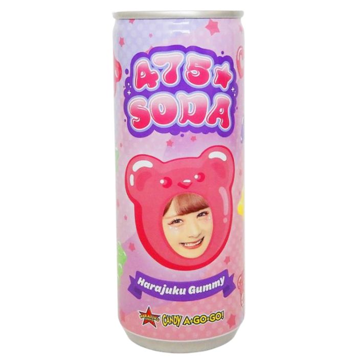 475☆SODA【原宿グミ味】しなこちゃん 缶ジュース コラボ商品 SNS映え ゆめかわ 原宿系 可愛い 炭酸飲料 ギフト プレゼント