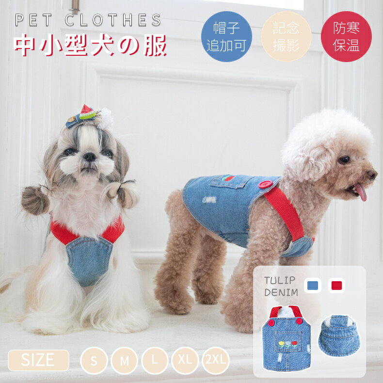 【帽子別売】犬服 デニムスカート キャミソール コスチューム 中小型猫犬洋服 おしゃれ キャミサロペット オーバーオール ジャンパースカート ペット服 ネコポス送料無料 【ra09911】