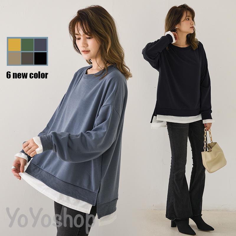 ゆるトップス プルオーバートップス ドロップショルダー プルオーバー ゆったり シンプル 無地 英字 レディース トップス