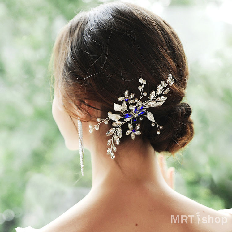 花 パール ヘッドドレス 小枝 コーム ラインストーン ヘアアクセサリー 結婚式 花...