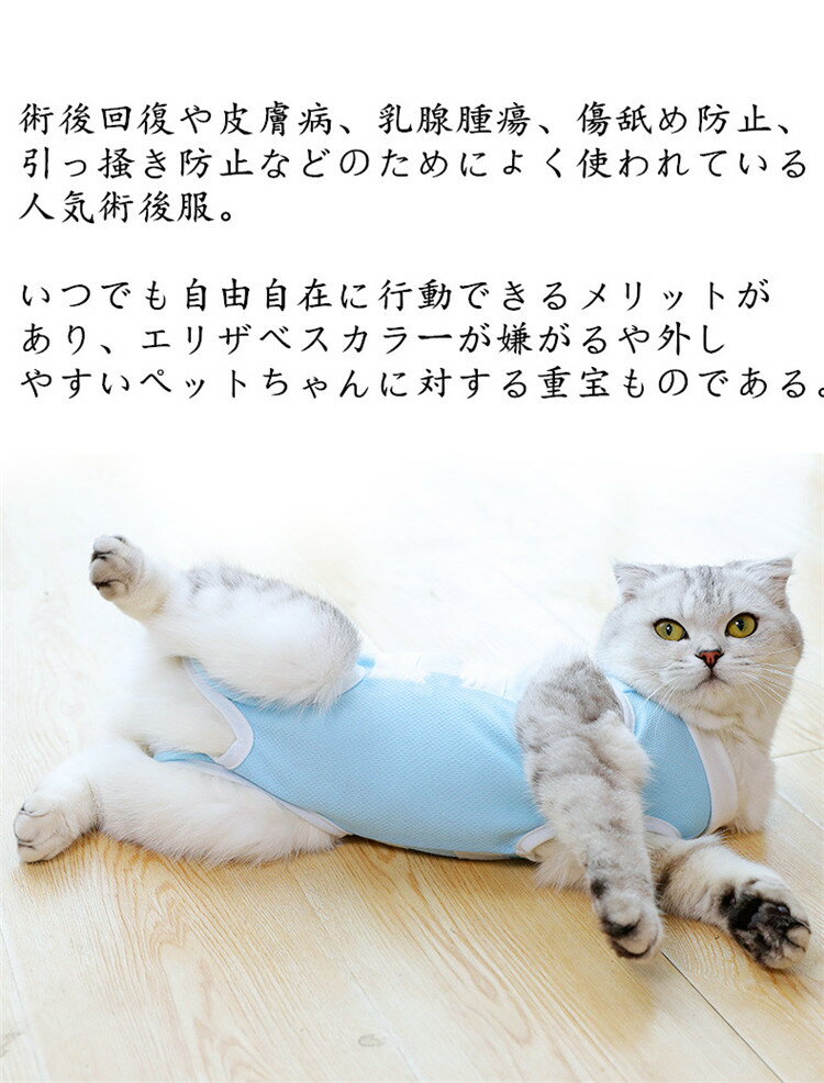 術後服 猫 猫用 ペット術後ウェア 介護服 術...の紹介画像2