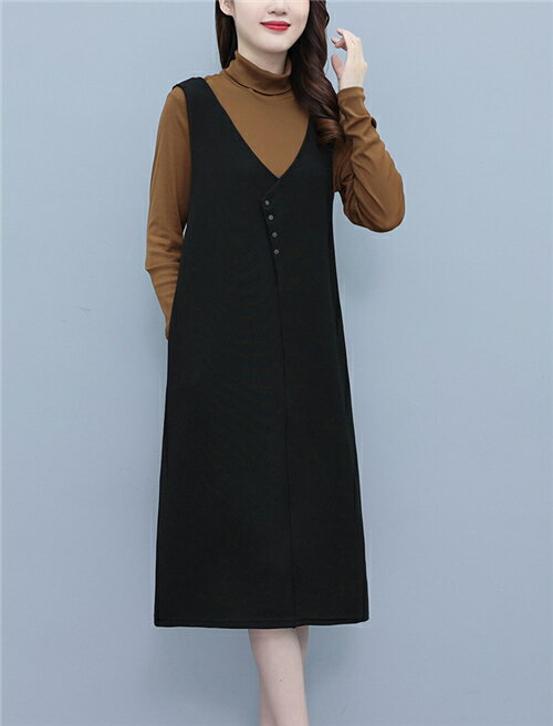 ジャンパースカート 秋 冬 大人 ロング レディース ジャンスカ ワンピース ジャンパースカート 夏 春 秋 30代 40代 50代 カジュアル サロペット スカート キャミワンピース 上品 シーズンレスで活用 脚長効果も抜群 通勤 おしゃれ ゆったり vネック ブラック