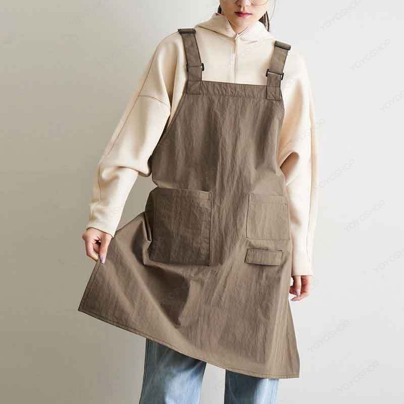 商品番号：zaa00167素材：綿カラー：コーヒーサイズ：フリーおしゃれエプロン 無地 かぶるタイプ かわいい 人気 エプロン 男女兼用 エプロン小物 エプロン 小物