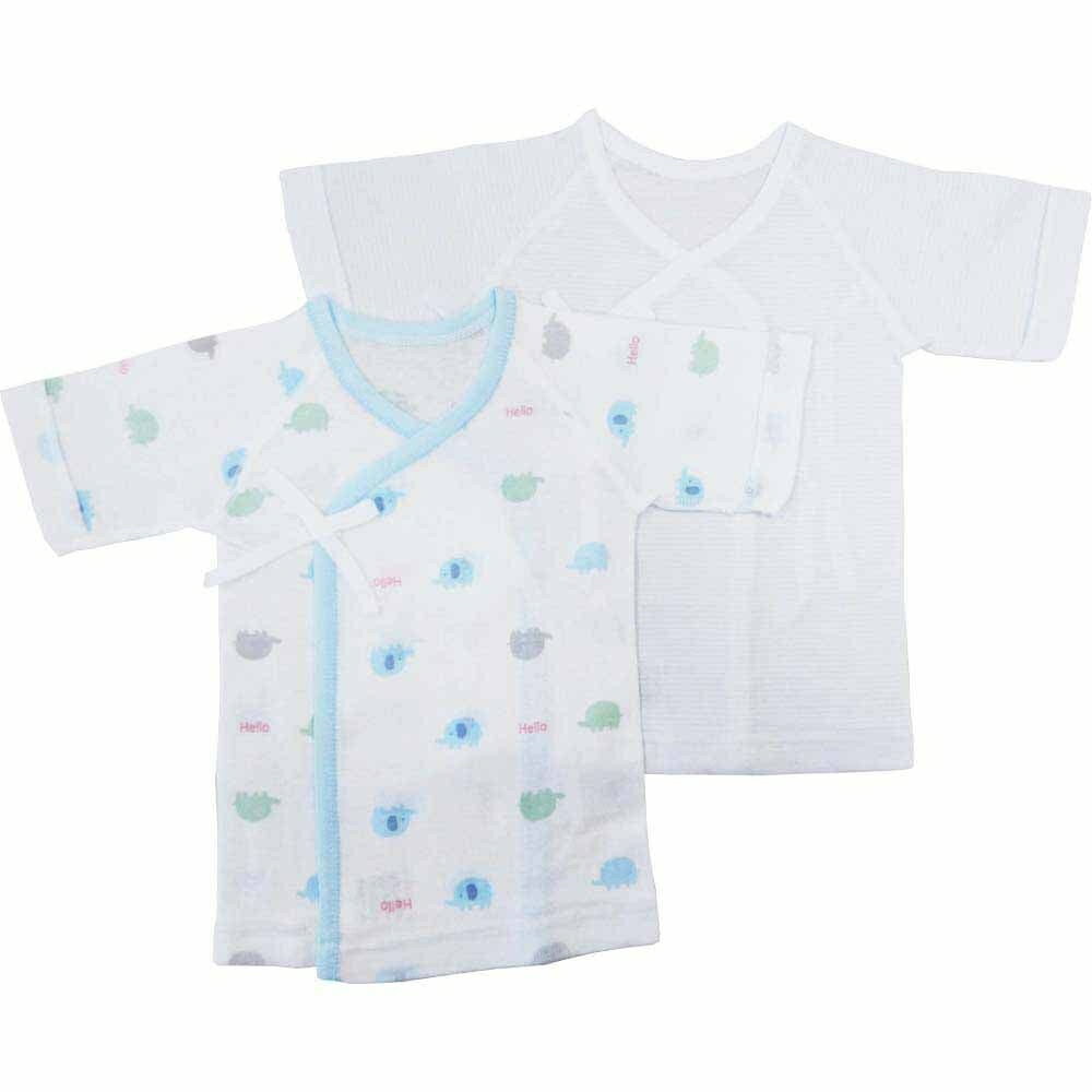 「1日〜6日　先着で最大2000円OFFクーポン」日本製 短肌着フライス ゾウ 2枚入り ベビーザらス限定